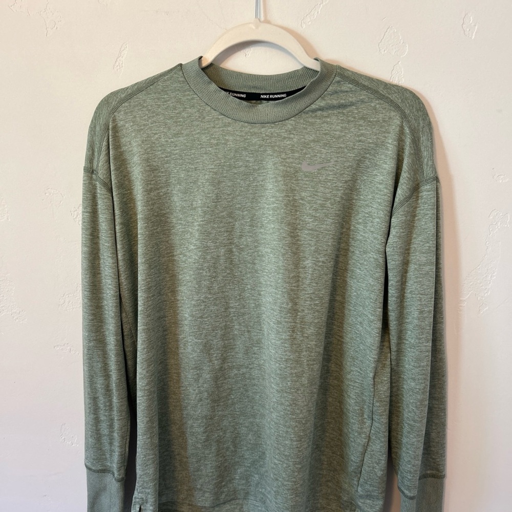 Nike Men's Dri Fit Long Sleeve Shirt Sz Small Run Green Workout Travel